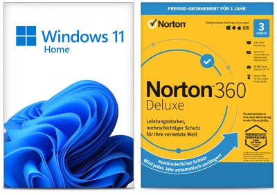 Windows 11 Home (1 PC) + Norton 360 Deluxe (3 Geräte / 1 Jahr) - ESD