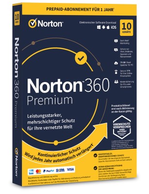 Norton 360 Premium 10 Geräte 1 Jahr 2022 - ESD